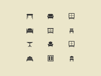 Furniture icon set