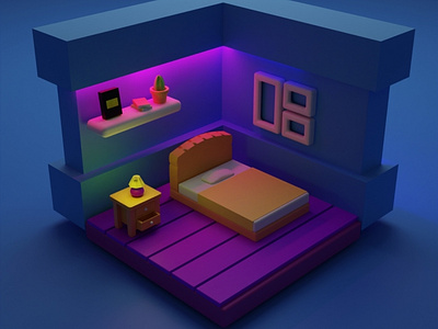 3D Room - Midnight 3d 3dimension blender dark design room
