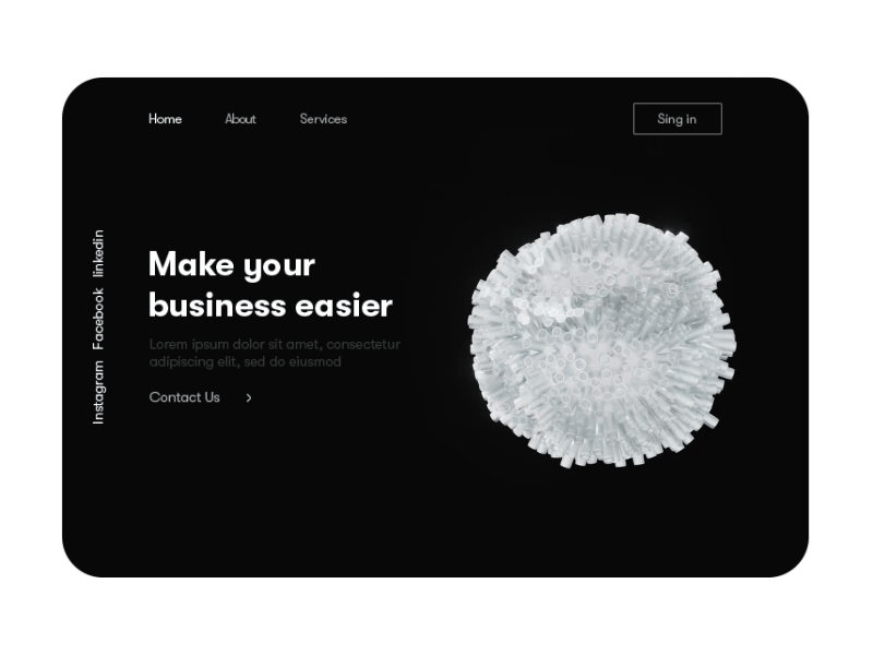 Business 3D Landing page - 3d Animation Abstract ART