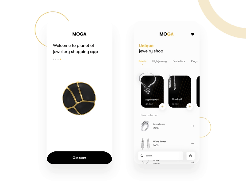 Jewelry Mobile App - 3D animation 3d 3d animation 3d art after effects animation app cinema4d clean gif illustration interaction design jewelry microinteraction mobile motion motion design photoshop ui ui animation uimotion