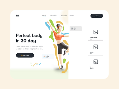 Fitness website 3d 3d animation after effects animation app character clean design graphic design interaction design mobile mobile app motion motion design motion graphics ui ui animation uiux web