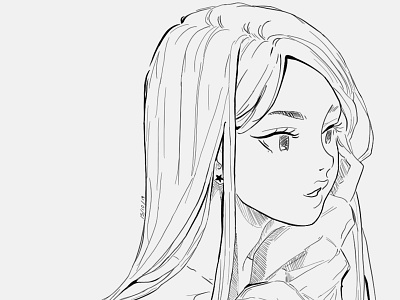 Girl illustration design girl illustration manga portrait