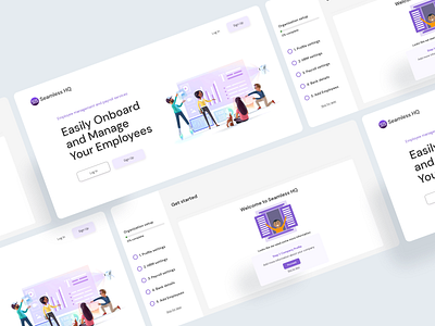 Landing page and onboarding process UI design app landing page design landingpage typography ui web