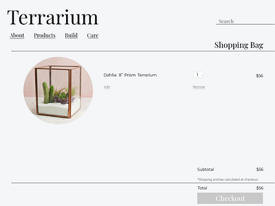 Terrarium Checkout design minimal ui ux web website