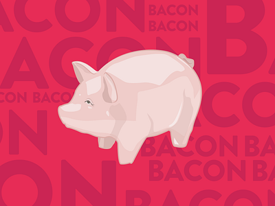 Bacon bacon etsy illustrator pig typography