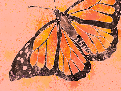 Monarch Paint etsy greeting card illustrator ink monarch butterfly paint photoshop