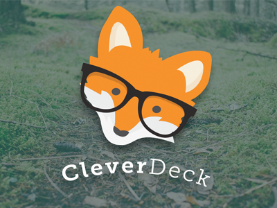 Clever Deck logo animal app branding cute design education fox illustration ios language learning turkey