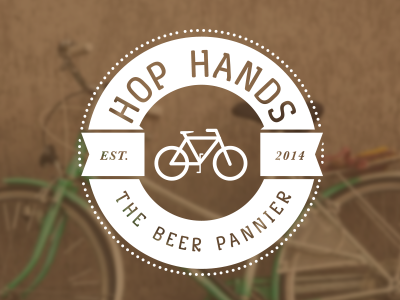 Hop Hands branding beer bike branding cycling growler hop hands pannier pdx portland