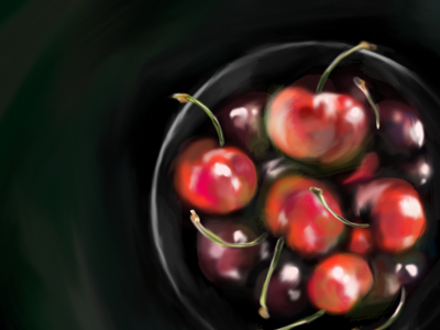 Bowl of cherries - A digital still life paiting art brushes cherries composition digital painting drawing illustration lighting paint photoshop sketching still life