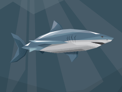 Polyshark adobe blue digital art geometric graphic design illustration light ocean polyart shape shark vector