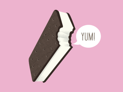 Ice Cream Sandwich adobe digital art drawing foodie graphic design ice cream sandwich illustration vector
