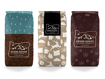 Stone House Coffee & Cannabis Packaging Concepts