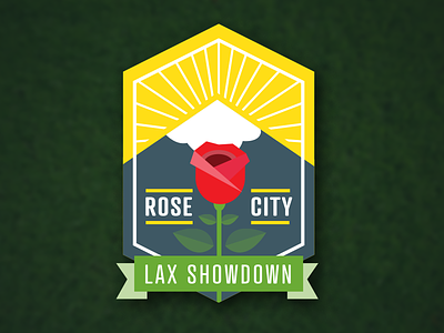 Rose City LAX Showdown adobe illustrator branding flat graphic design illustration lacrosse logo pdx portland rose sports vector
