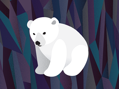 Polar Bear adobe animal digital art drawing geometric graphic design ice illustration polar bear polyart purple vector