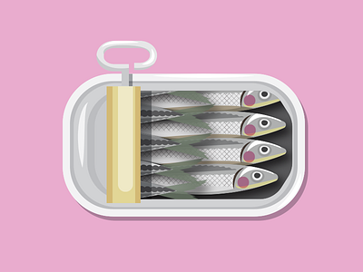 Packed like... digital art drawing fish food foodie graphic design illustration sardines vector