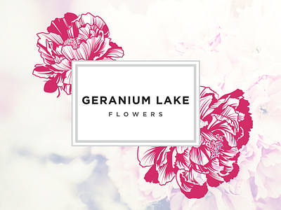 Geranium Lake Branding branding clean florist flower graphic design illustration logo oregon peony portland vintage