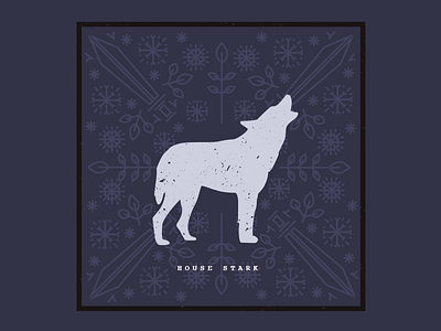 House Stark - Winter is Coming adobe illustration direwolf fan art flat game of thrones graphic design house stark illustration pattern design vector