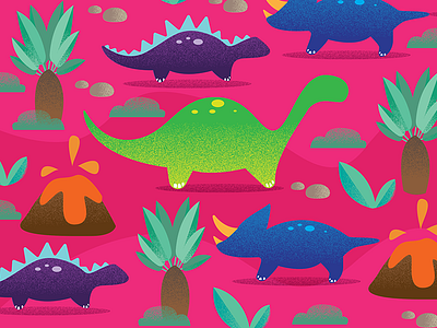 Dino adobe illustrator cartoon colorful digital art dinosaurs graphic design illustration neon pattern design texture vector