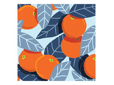 Orange & Blue color digital art drawing food graphic design illustration oranges pattern design texture