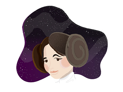 Princess Leia cartoon character digital art drawing fan art graphic design illustration movie princess leia star wars vector