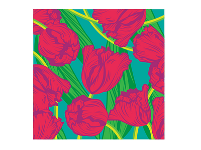 parrot tulips adobe color flat design flowers graphic design illustration illustrator nature pattern design tulips