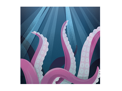 Release the Kraken! adobe animal deep drawing graphic design illustration kraken myth ocean squid story vector
