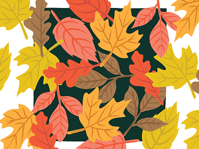 Autumn time! adobe autumn colorful drawing graphic design illustration leaves linework pattern design pdx vector