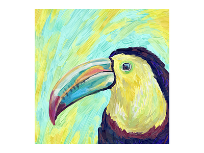 Toucan in Light adobe animal bird brushes digital painting drawing illustration sketch texture toucan