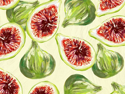 Summer Figs adobesketch brushes digital painting drawing figs fruit graphic design illustration pattern design photoshop summer