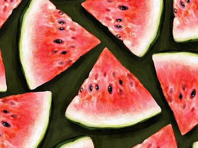 Melon adobe sketch brushes digital painting fruit melon pattern design photoshop pink still life texture tropical watermelon