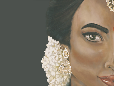She bride brushes details drawing illustration jasmine portrait procreate skin sri lanka woman