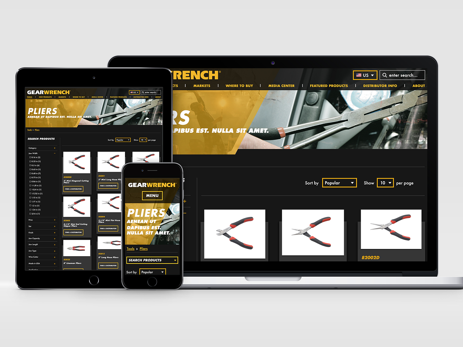 GearWrench site Tool type landing page by Yoshini G White on Dribbble