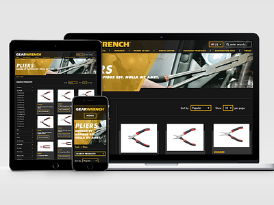 GearWrench Website - Tool type landing page