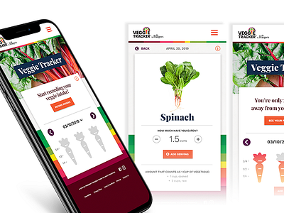 Veggie Tracker adobe photoshop adobe xd app campaign colorful digital food ui ux vegetable web design
