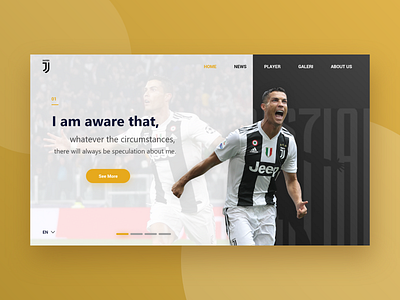 Juventus Football Club Landing Page adobeillustration branding design illustration landing landing page landingpage photoshop ronaldo typography ui ux web webdesign