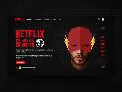 Netflix and Save The World branding design flat minimal ui ux website