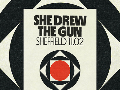 She Drew The Gun: Sheffield bar bbc city concert design feminist gig guitar indie liverpool pop poster print protest punk radio rock sheffield tour venue