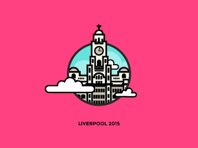 Liverpool 2015 city debut design dribbble flat icon illustration logo mark scape skyline
