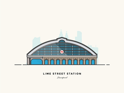 Liverpool Lime Street Station building city freelance illustration lime street liverpool london station train transport travel vector