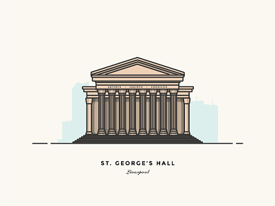 St George's Hall corbyn designer digitalillustration graphicdesign icon illustration liverpool st georges hall the beatles uk vectorart