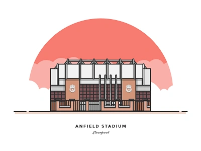 This Is Anfield... anfield building flat football leicester lfc liverpool premiere league soccer sport stadium vector