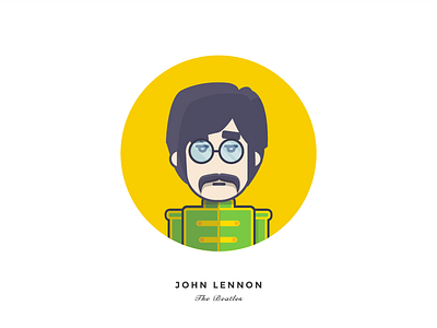 John band character flat icon john lennon legend music sgt peppers stickers the beatles