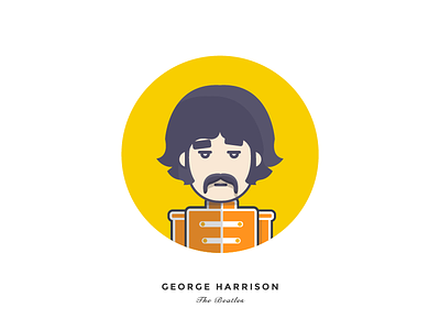 George band character flat george harrison icon legend moustache music sgt peppers stickers the beatles