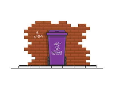 Purple Bin bin blue emoji flat design graphic icon purple red sticker street vector wheelie bin