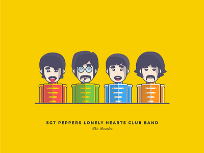 Sgt Peppers Lonely Hearts Club Band band cartoon character george harrison illustration john lennon music characters paul mccartney ringo starr the beatles