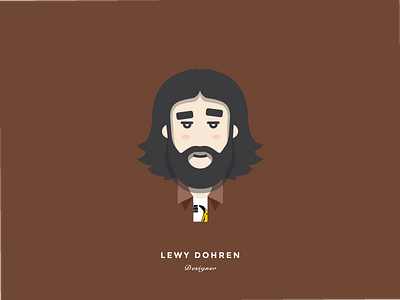 Lewy Dohren - Designer avatar beard branding cartoon character designer face hair head logo man profile
