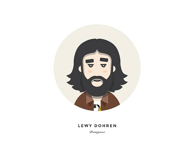 Lewy Dohren - Designer avatar beard branding character emoji eyes face hair icon logo man personal avatar