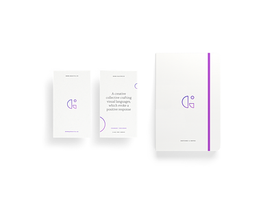 Gravita Rebrand business cards clean collateral geometry identity logo minimal modern purple rebrand sketch pad stationary