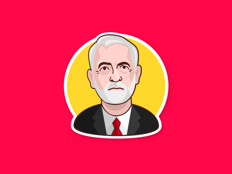 Jeremy Corbyn - The Labour Party emoji sticker profile avatar hero politician trump caricature character man face illustration