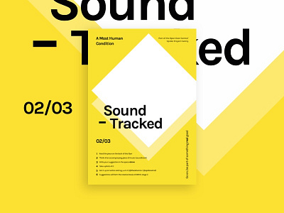 SoundTracked charity design flyer hacienda mental health music poetry poster print sound swiss yellow